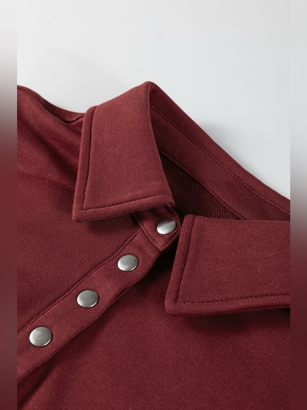 Color-Block Snap-Button Oversized Sweatshirt - Picture 11 of 12